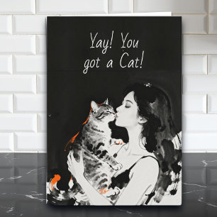 Yay ! Vous avez un nouveau chat Carte de félicit