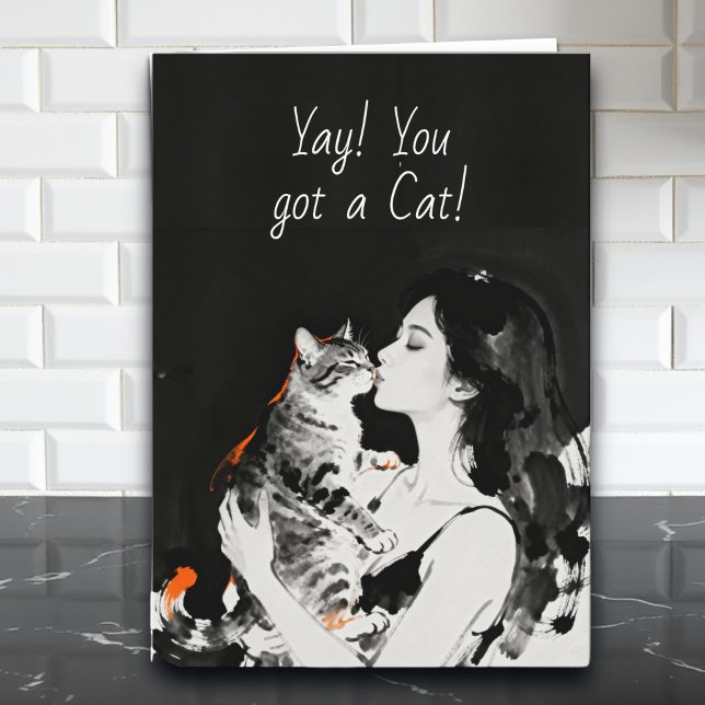 Yay ! Vous avez un nouveau chat | Carte de félicit (Créateur téléchargé)