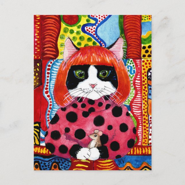 Yayoi Kusama hommage comme carte postale de souris (Devant)