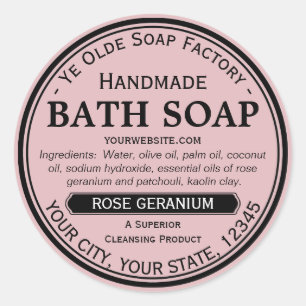 Ye Olde Soap Factory Étiquettes de savon rond fait