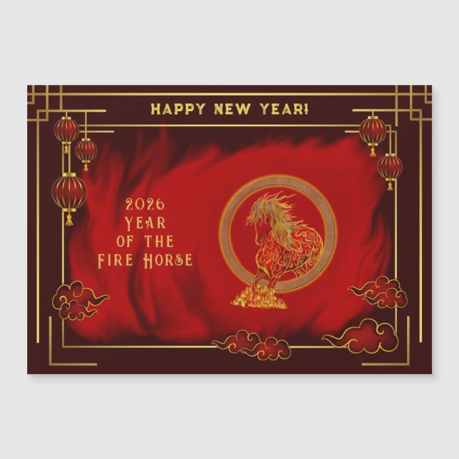 Year of the Fire Horse , Happy Lunar New Year (Devant)