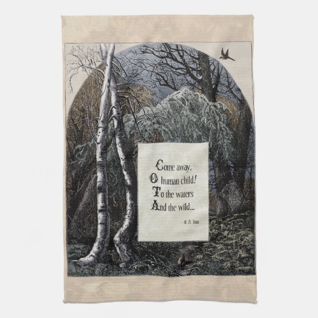 Yeats "L'Enfant Volé" Serviette Victorienne À Thé (Vertical)