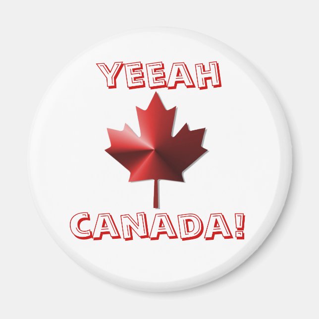 Yeeah Canada Drapeau Aimant feuille d'érable (Devant)