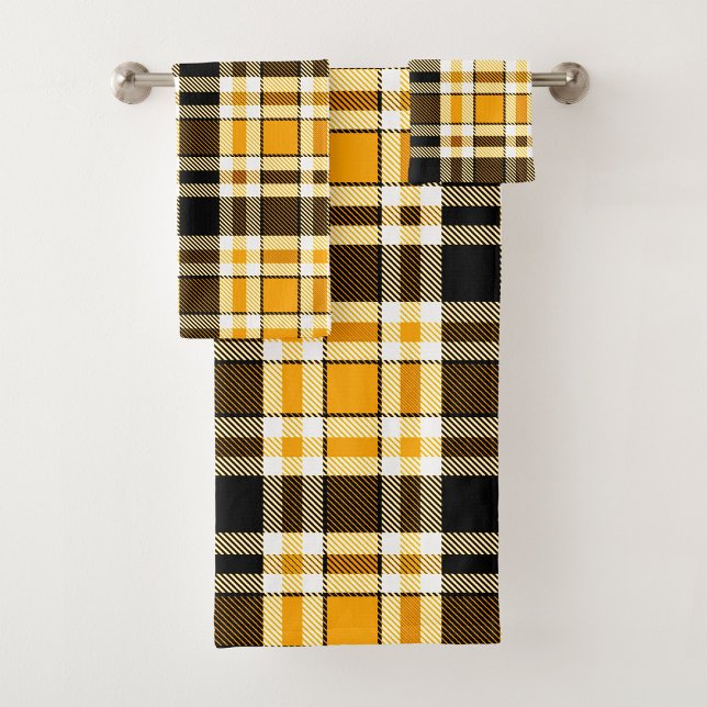 Yellow Black White Flannel Tartan Pattern Design  (Créateur téléchargé)
