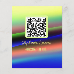 Yellow blue Q R code ajouter nom profession titre