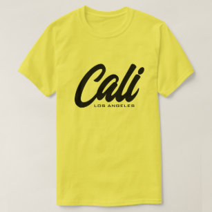 Yellow Cali Los Angeles script typographie t-shirt