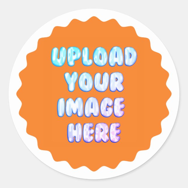 Yellow Classic Round Sticker with a Business Logo (Devant)