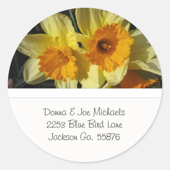 Yellow Daffodils Address Stickers (Devant)