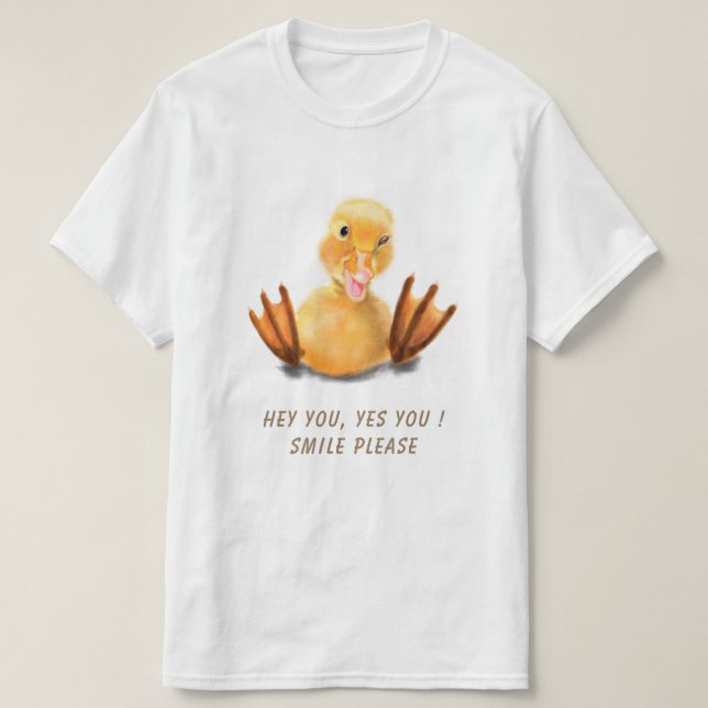 Yellow Duck Playful Wink T-Shirt Happy Smile (Design devant)
