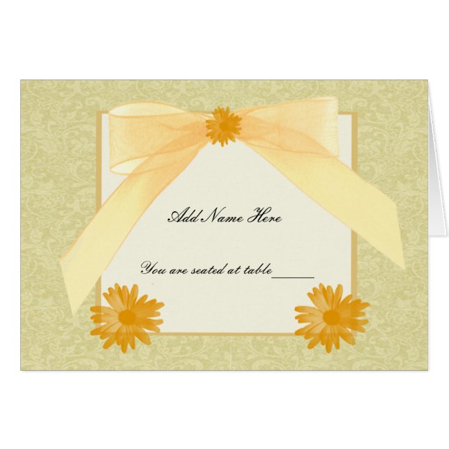 Yellow Flower Place Cards (Devant Horizontal)
