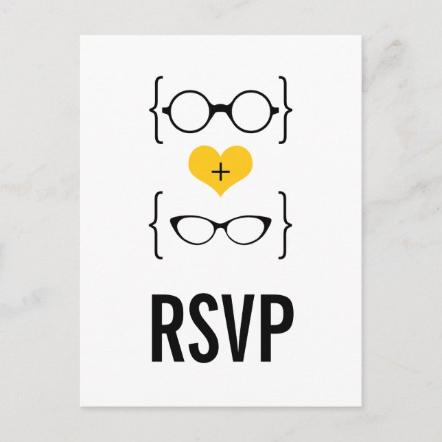 Yellow Geeky Glass carte postale RSVP (Devant)