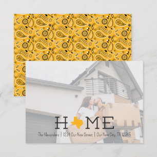Yellow HOME Texas Moving Faire-part