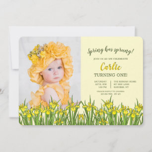 Yellow Iris Photo Invitation Anniversaire