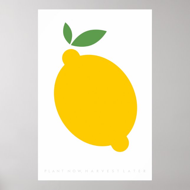 Yellow Lemon Retro Poster 60's 70's Quote (Devant)