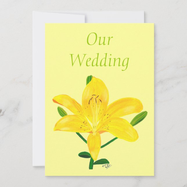 Yellow Lily Wedding Invitations (Devant)