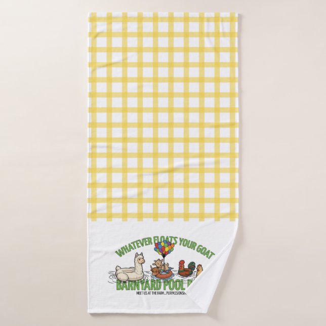 Yellow Plaid Whatever Floats Your Goat Towel (Serviette de bain)