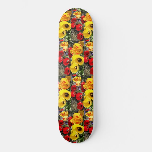 Yellow & Red Tulips Skateboard (Recto)