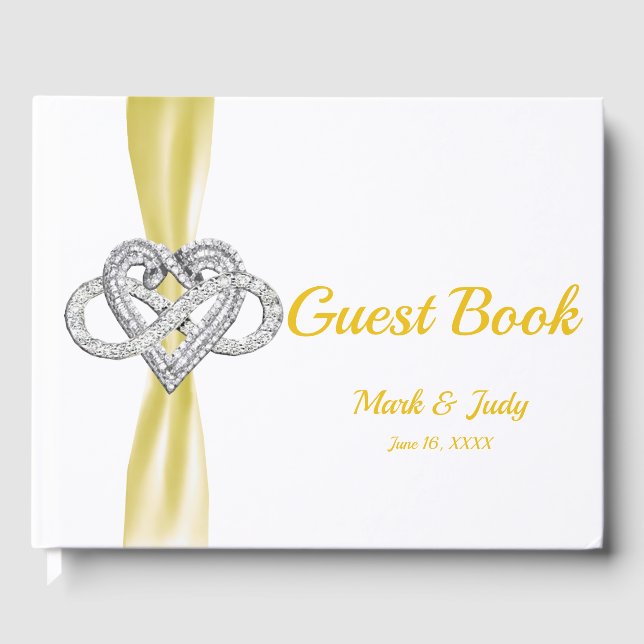 Yellow Ribbon Infinity Heart Mariage livre d'or (Recto)