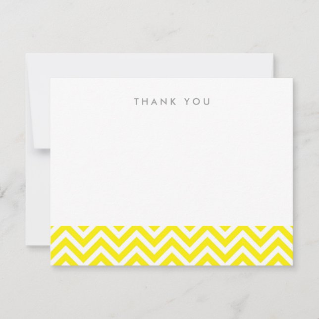 Yellow Simple Chevron Merci Cartes de notes (Devant)