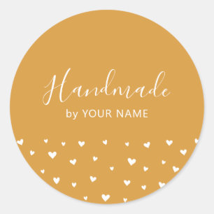 Yellow Simple Cute Hearts autocollant emballage fa