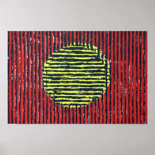 Yellow Spot moderne, abstrait, affiche d'art (Devant)