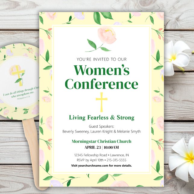 Yellow Spring Floral Women's Conference Invitation (Créateur téléchargé)