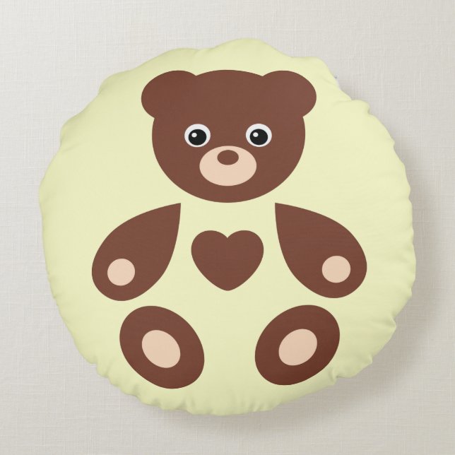 Yellow Teddy Ours Monogramme Coussin bébé (Dos)