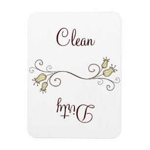 Yellow Tulip Dishwasher Clean - Dirty Magnets