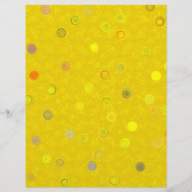Yellow Twisty Polka Dot Spiral 2-Sided Scrap Paper (Devant)