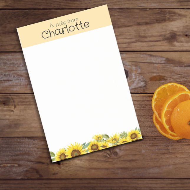 Yellow Watercolor nom de tournesol Post-it Notes (Créateur téléchargé)