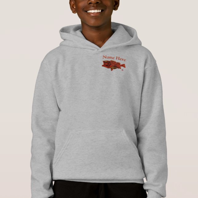Yelloweye Rockfish - Boy's Customizable Zip Sweat  (Devant)