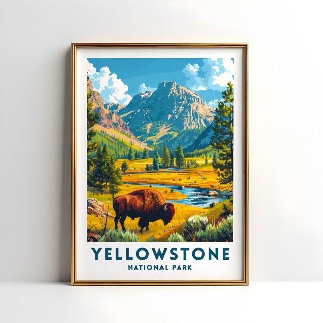 Yellowstone National Park Travel Print Poster USA (Créateur téléchargé)