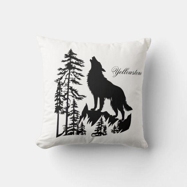 Yellowstone Wolf Coussin (Recto)