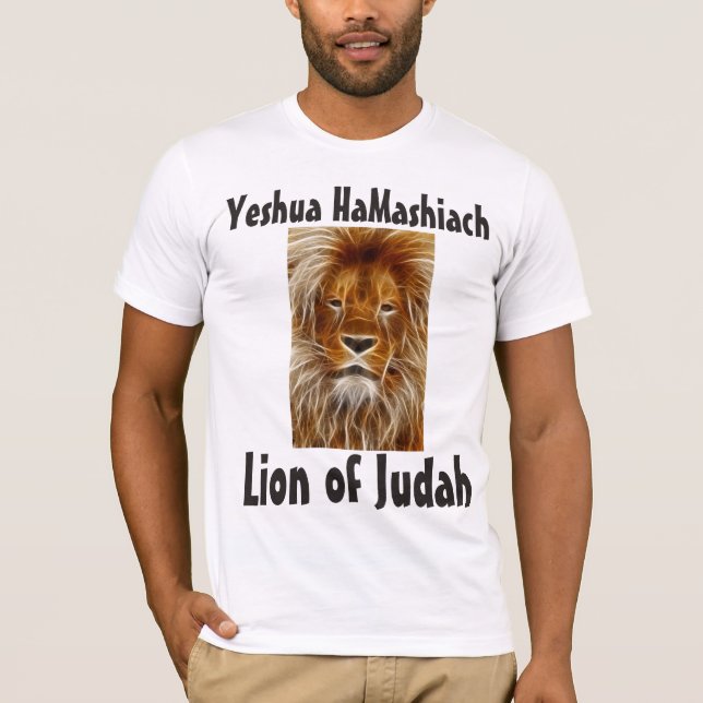 Yeshua HaMashiach, LION DE T-shirts JUDAH (Devant)