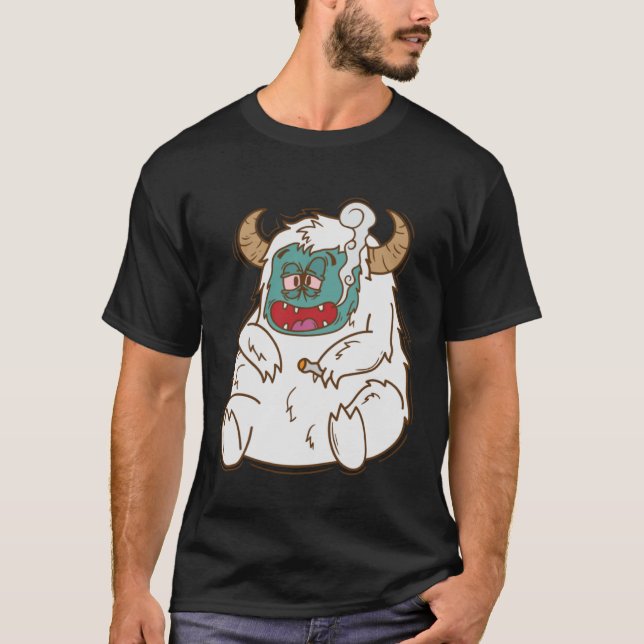 Yeti fumer Snowman Créativité Empreintes Pullover (Devant)