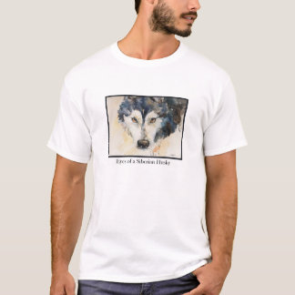 Yeux d'aquarelle d'un T-shirt de chien de traîneau