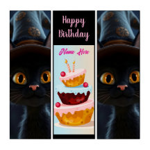 Yeux de chat effrayants Décor de vœux d'anniversai