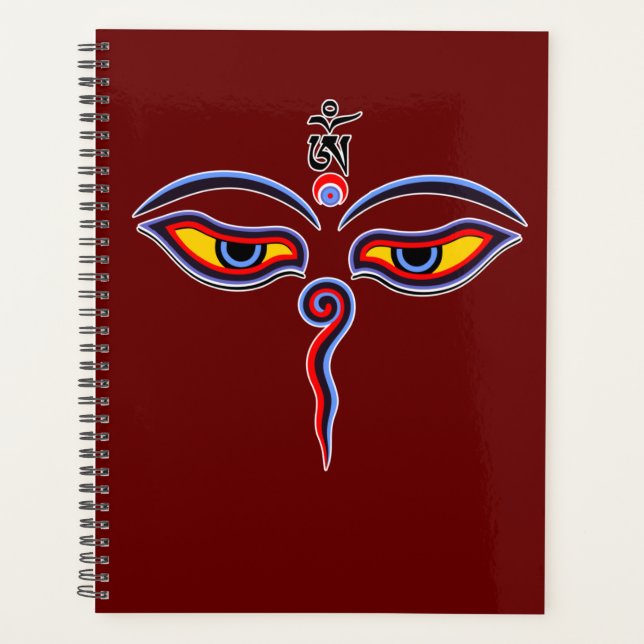 Yeux de sagesse du Bouddha - Yeux du temple de Bod (Devant)