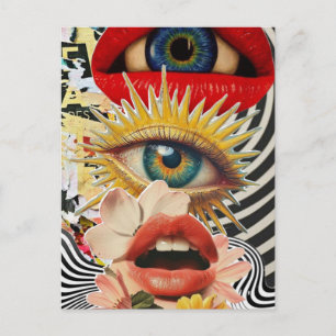 Yeux et lèvres surréalistes Carte postale