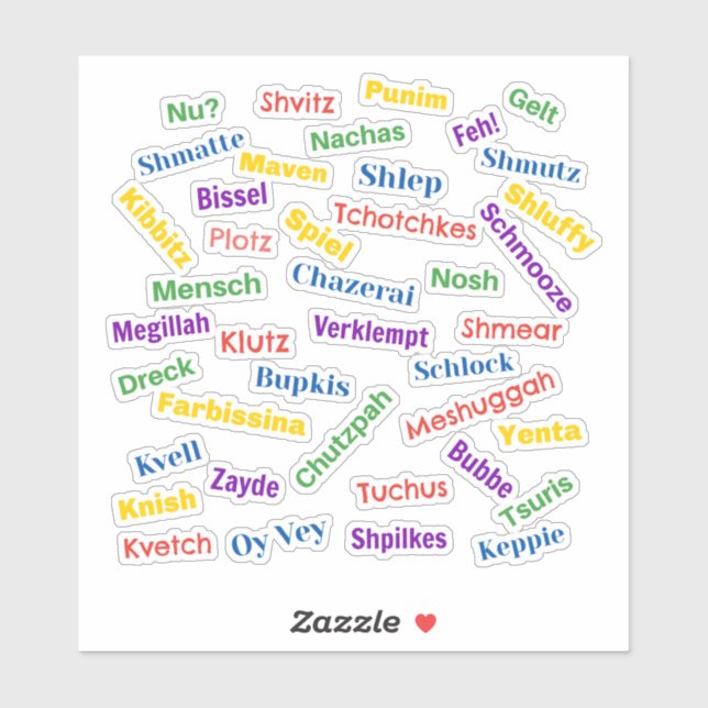 Yiddish Hall of Fame Sticker (Feuille)