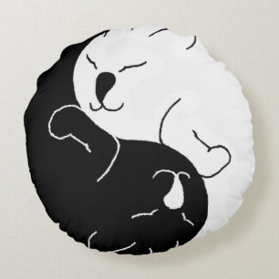 Yin et chats de Yang - coussin rond