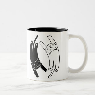Yin et tasse de chats de Yang