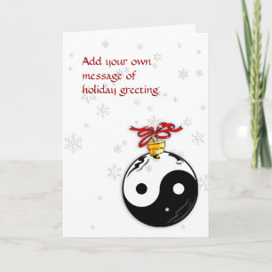 Yin et Yang et carte de flocons de neige