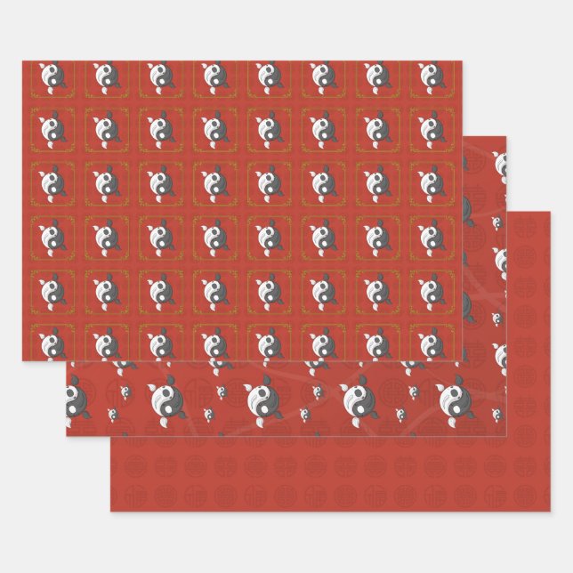 Yin et Yang le jeu de papier d'enveloppement de Ko (Lot)