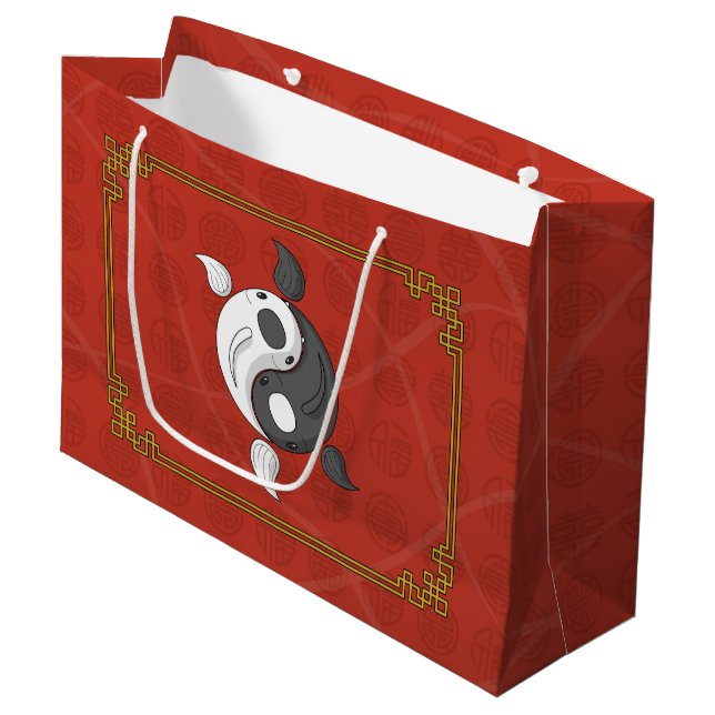 Yin et Yang le sac cadeau Koi (Devant Angle)