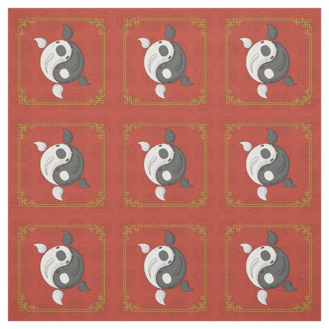 Yin et Yang le tissu de carpes koï (Échantillon)