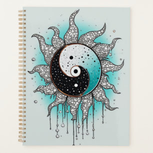 Yin Yang avec détails botaniques radieux
