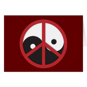Yin-Yang avec signe de Paix - rouge