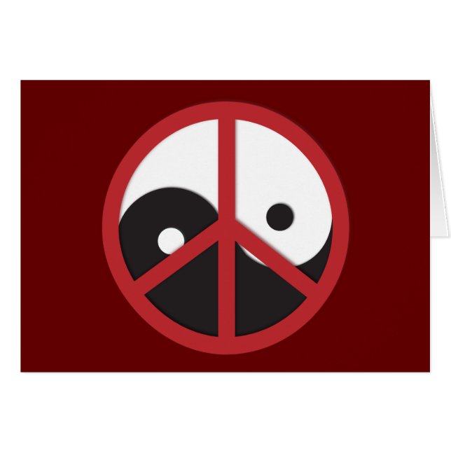 Yin-Yang avec signe de Paix - rouge (Devant horizontal)