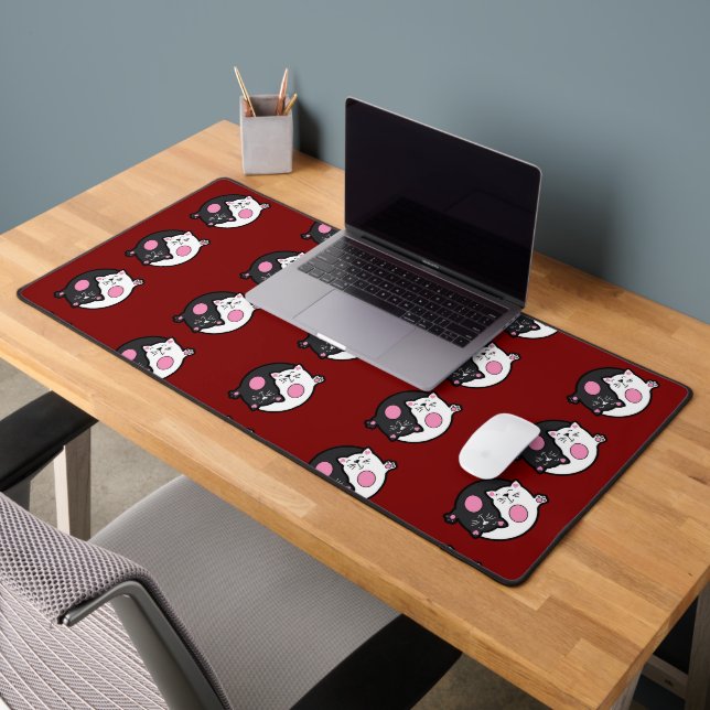 Yin Yang Chats Endormis En Noir Et Blanc  (Bureau 2)